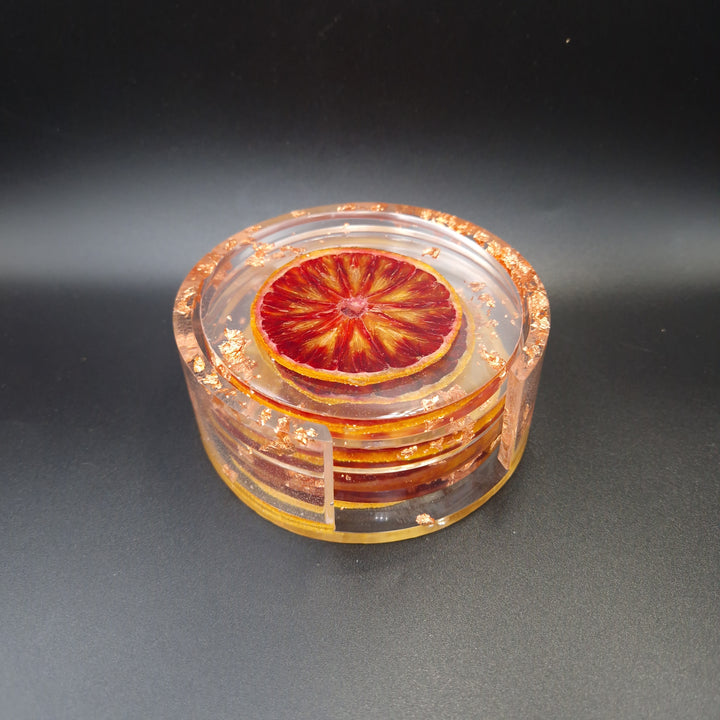 Epoxy Coasters with Blood Orange Slice
