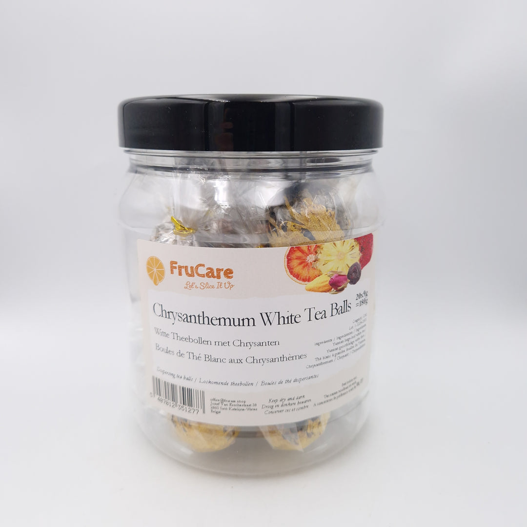 Dispersing White Tea Ball with Chrysanthemums